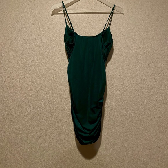 Windsor Bodycon Mini Dress‎ Ruched Spaghetti Strap Emerald Green Party - Picture 3 of 6